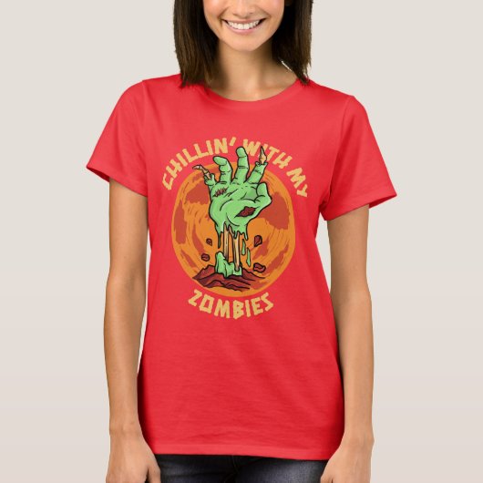 Chillin met mijn Zombies T-shirt (Voorkant)
