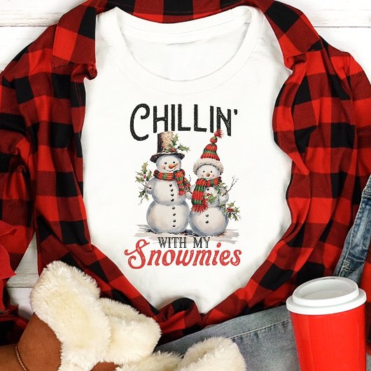 Chillin met My Snowmies Funny Snowman Kerstmis Tri-Blend Shirt