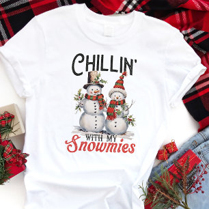 Chillin met My Snowmies Funny Snowman Kerstmis Tri-Blend Shirt