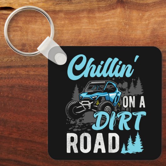 Chillin' op een vuilweg UTV Utility Task Vehicle O Sleutelhanger (Voorkant)