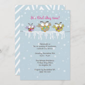 Chillin' Owls Holiday Party Invitation Card Kaart (Voorkant / Achterkant)