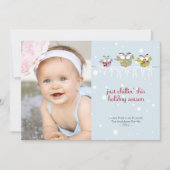 Chillin Owls Photo Holiday Card Feestdagenkaart (Voorkant)