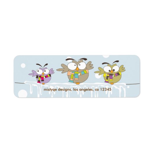 Chillin' Owls Return Address Label (Voorkant)