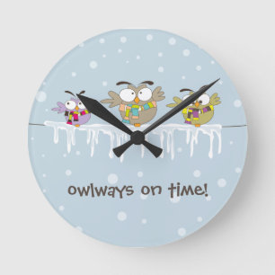 Chillin Owls Wall Clock Ronde Klok
