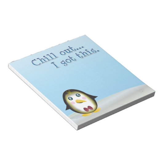 Chillin' Penguin - Chill out, ik heb dit. Notitieblok (Schuin)