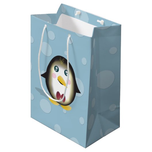 Chillin' Penguin Medium Cadeauzakje (Voorkant Gekanteld)