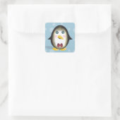 Chillin' Penguin Vierkante Sticker (Tas)