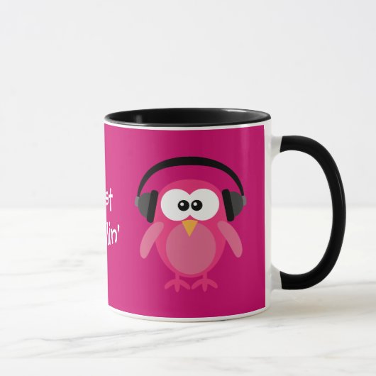 Chillin' roze eigenaar met hoofdtelefoon mok (Rechts)