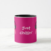 Chillin' roze eigenaar met hoofdtelefoon mok (Midden)
