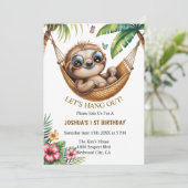 Chillin’ Sloth in het paradijs Kaart (Staand voorkant)