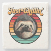Chillin’ Sloth Stenen Onderzetter (Voorkant)