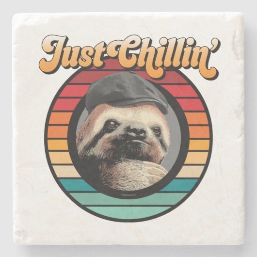 Chillin’ Sloth Stenen Onderzetter (Voorkant)