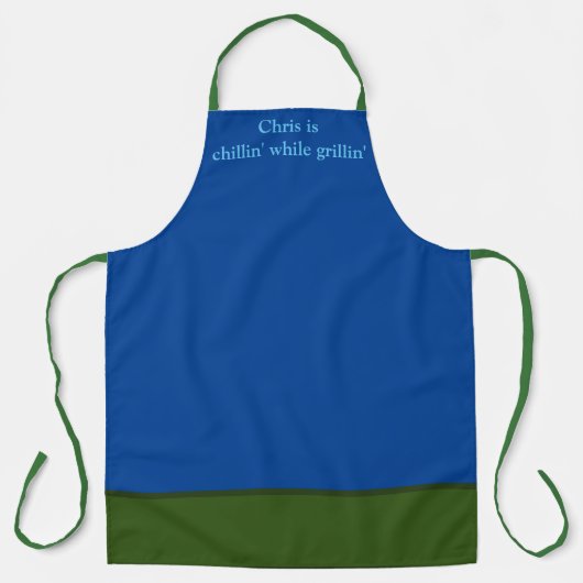 "Chillin' while Grillin'' Personalized Adult Apron Schort (Voorkant)