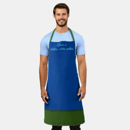"Chillin' while Grillin'' Personalized Adult Apron Schort