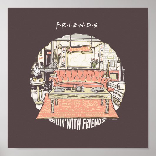 Chillin' with FRIENDS™ Cartoon Poster (Voorkant)