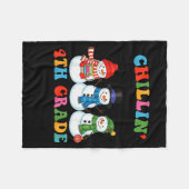 Chillin With My 4th Grade Snowmies Christmas Teach Fleece Deken (Voorkant (Horizontaal))