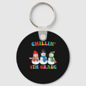 Chillin With My 4th Grade Snowmies Christmas Teach Sleutelhanger (Voorkant)
