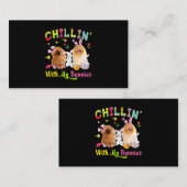 Chillin With My Bunnies Cute Bunny Pomeranian Dogs Visitekaartje (Voorkant / Achterkant)
