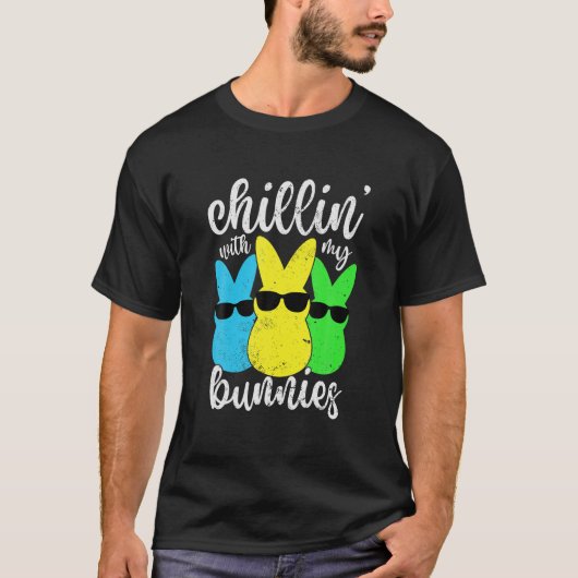 Chillin with My Bunnies Kinder boys paasdag 2022 T-shirt (Voorkant)