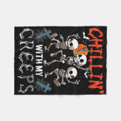 Chillin' With My Creeps Halloween Three Horror Ske Fleece Deken (Voorkant (Horizontaal))
