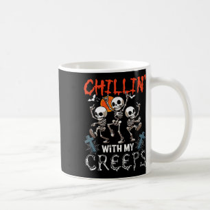 Chillin' With My Creeps Halloween Three Horror Ske Koffiemok