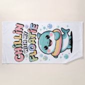 Chillin’ with My Floatie | Shark Baby Kids Strandlaken (Voorkant)