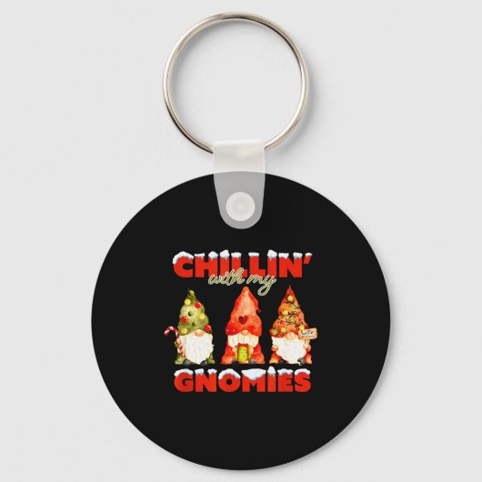 Chillin' With My Gnomies Christmas Matching Family Sleutelhanger (Voorkant)