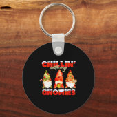 Chillin' With My Gnomies Christmas Matching Family Sleutelhanger (Voorkant)
