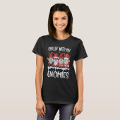 Chillin With My Gnomies Christmas Red Gnomes Plai T-shirt (Voorkant volledig)