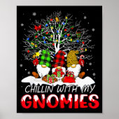 Chillin With My Gnomies Funny Christmas Family Fri Poster (Voorkant)
