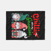 Chillin' With My Gnomies Funny Christmas Gnome Fam Fleece Deken (Voorkant (Horizontaal))