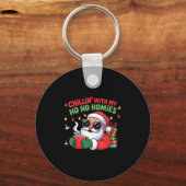 Chillin With My Ho Ho Homies Funny Santa Christmas Sleutelhanger (Voorkant)