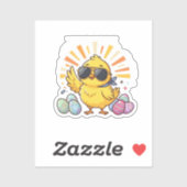 Chillin With My Peeps Cool Easter Chick Sticker (Vel)