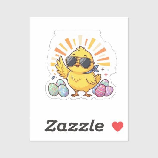 Chillin With My Peeps Cool Easter Chick Sticker (Vel)