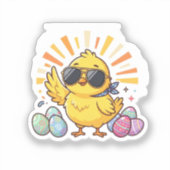 Chillin With My Peeps Cool Easter Chick Sticker (Voorkant)