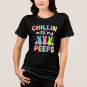 Chillin With My Peeps Cute Easter Bunny Women Tri-Blend Shirt (Voorkant)