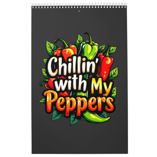 Chillin' with My Peppers - Kleurrijke Chili Graphi Kalender (Hoes)
