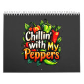 Chillin' with My Peppers - Kleurrijke Chili Graphi Kalender (Hoes)