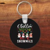 Chillin With My Pre-k Snowmies Teacher Christmas P Sleutelhanger (Voorkant)