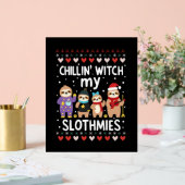 Chillin With My Slothmies Funny Sloth Ugly Christm Acryl Bord (Huwelijk)
