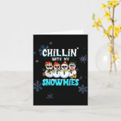 Chillin With My Snowmie Women Christmas Snowman Te Kaart (Gele Bloem)