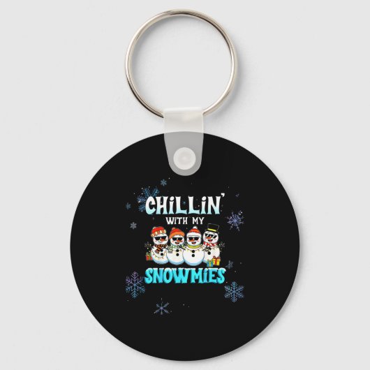 Chillin With My Snowmie Women Christmas Snowman Te Sleutelhanger (Voorkant)