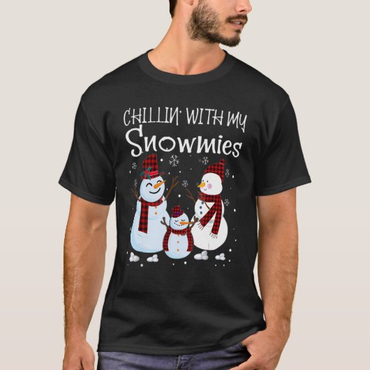Chillin With My Snowmies Family Pajamas Snowman Ch T-shirt (Voorkant)