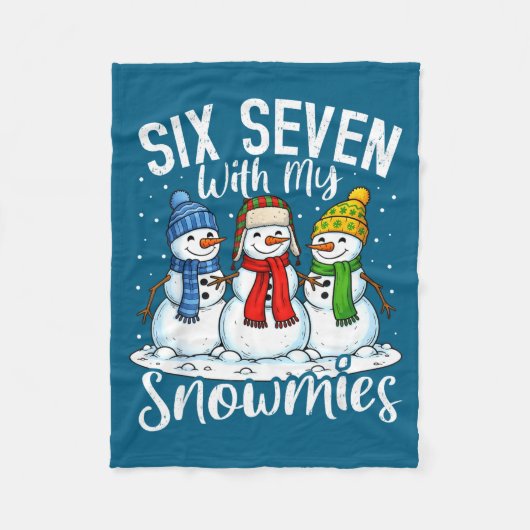 Chillin With My Snowmies Funny Snowman 67 Christma Fleece Deken (Voorkant)