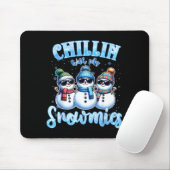 Chillin With My Snowmies Funny Snowman Christmas K Muismat (Met muis)