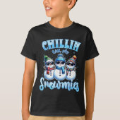 Chillin With My Snowmies Funny Snowman Christmas K T-shirt (Voorkant)