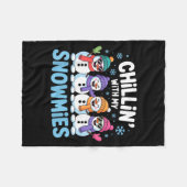 Chillin With My Snowmies Funny Winter Snow Friends Fleece Deken (Voorkant (Horizontaal))