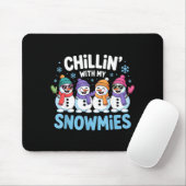 Chillin With My Snowmies Funny Winter Snow Friends Muismat (Met muis)