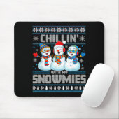 Chillin' With My Snowmies Funny Xmas Snowman Chris Muismat (Met muis)