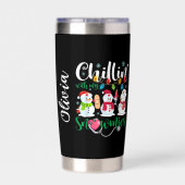 Chillin’ with My Snowmies Geïsoleerde Drinkbeker (Achterkant)